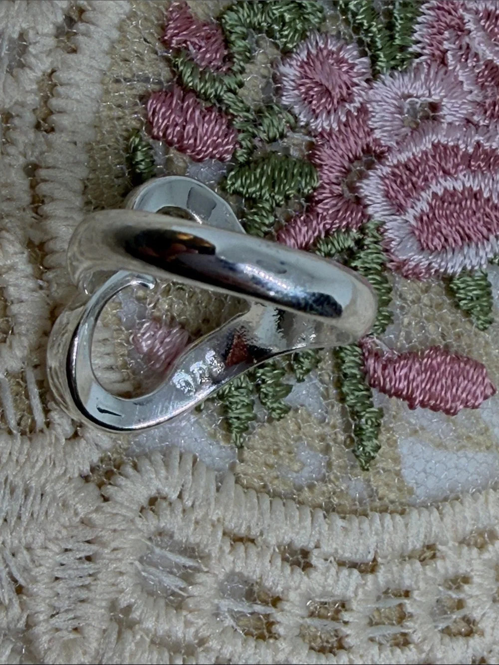 925 Sterling Silver Open Heart Adjustable Ring Romantic Statement Minimalist